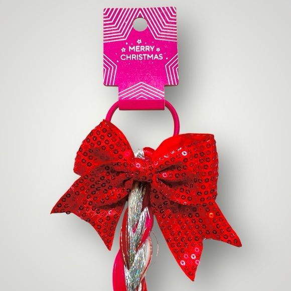 Christmas Themed Pink Silver White Red Braided Hair Extension Party Fun New - Picture 4 of 10